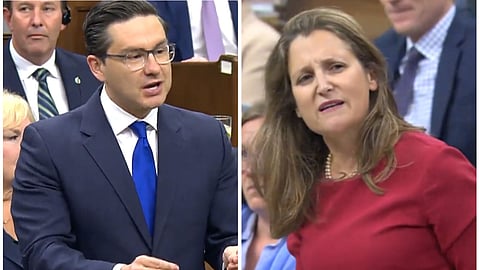 Pierre Poilievre and Chrystia Freeland