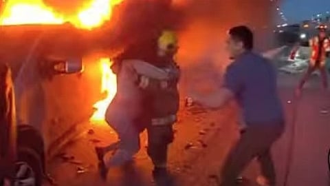 Arizona Burning Car Rescue