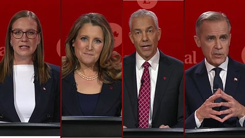 Karina Gould, Chrystia Freeland, Frank Baylis, Mark Carney