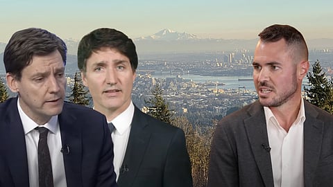 David Eby, Justin Trudeau, and Brad West