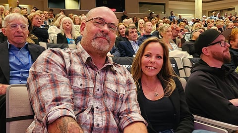 Chris Barber and Tamara Lich at the Reclaiming Canada Conference in Victoria on June 23, 2024