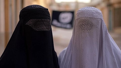 A rendering of Muslim women