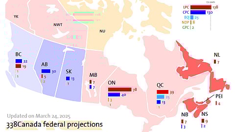 This 338Canada.com map shows the Conservatives are only likely to win in provinces that contribute to equalization