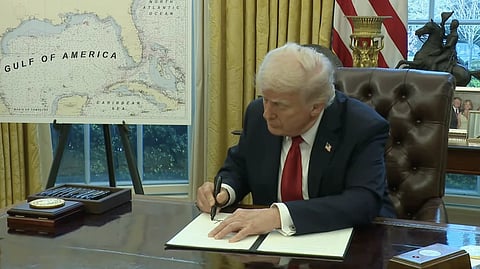 Donald Trump signs an executive order