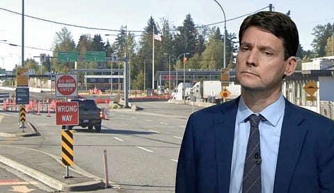 David Eby at the BC-Washington border