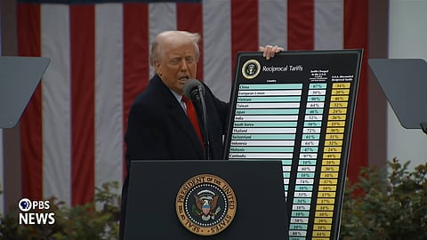 Donald Trump makes America’s new ‘declaration of independence’ in Washington on Wednesday.