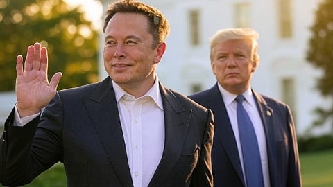 Musk waves goodbye to Trump