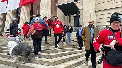 Wab Kinew at Rally For Canada event