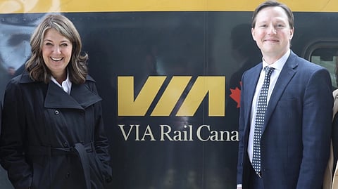 Alberta Premier Danielle Smith and Minister of Transportation and Economic Corridors Devin Dreeshen
 

