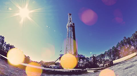 US producers need about $60 per barrel to ‘drill, baby drill’ and meet Trump’s goal of energy dominance. A drilling rig in the Permian basin, Texas