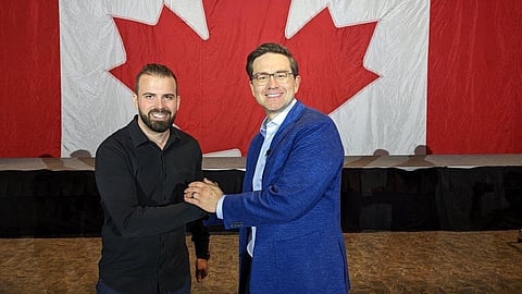 North Island-Powell River CPC candidate Aaron Gunn, with Conservative leader Pierre Poilievre