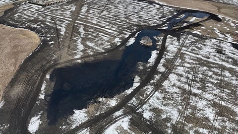 Aerial view of Keystone spill in North Dakota