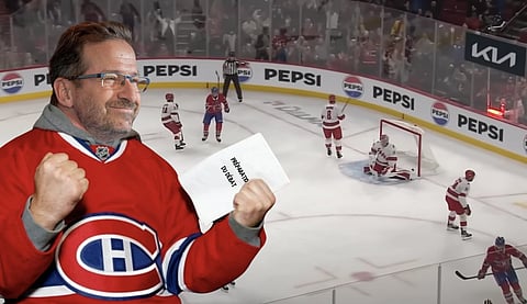Bloc Québécois leader Yves-François Blanchet cheers on the Canadiens