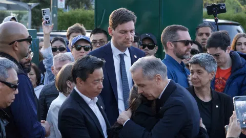Prime Minister Mark Carney, Premier David Eby, and Mayor Ken Sim
