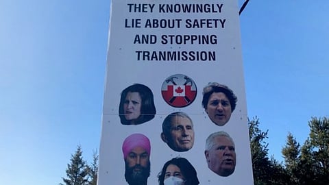 Ontario reverses ban on anti-mandate billboard, acknowledges it does not promote hatred
