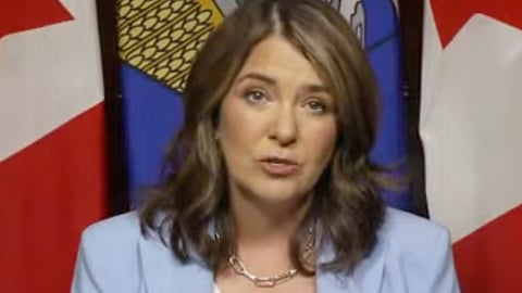 Alberta Premier Danielle Smith speaks to Albertans on Monday, May 5, 2025