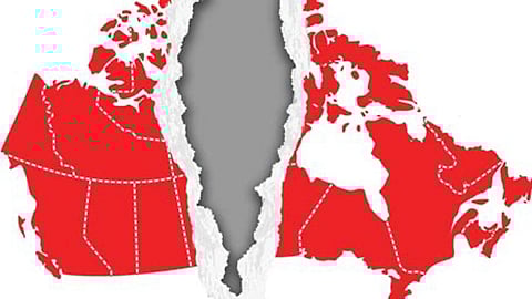 Canada split in two