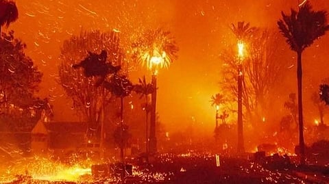 A section of LA burns... Writer Herb Pinder comments that just as the conditions for LA's disastrous fires developed over many years before the event, so the frustrations that have led many Western Canadians to consider some form of detachment from Ottawa have also been a long time in  formation