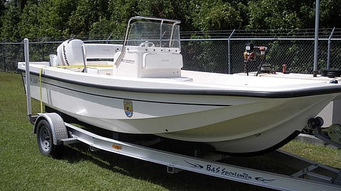 A boat ready for inspection 