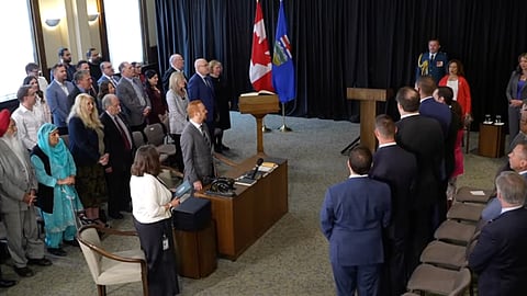 Alberta cabinet swearing in ceremony on May 16, 2025