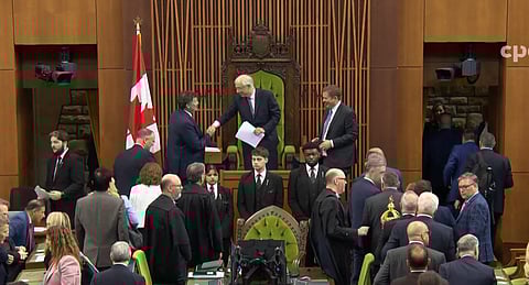 Liberal MP Francis Scarpaleggia elected House Speaker, Dominic LeBlanc and Andrew Scheer congratulate  him