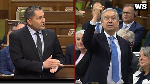 Tory MP Jamie Schmale, Finance Minister François-Philippe Champagne