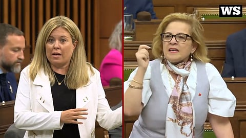 Calgary Conservative MP Michelle Rempel Garner (Left)  and Liberal Immigration Minister Lena Metlege Diab (Right)