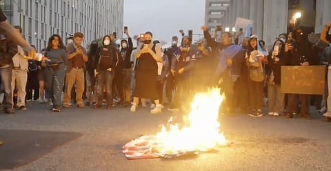 LA Riots - Burning American Flag