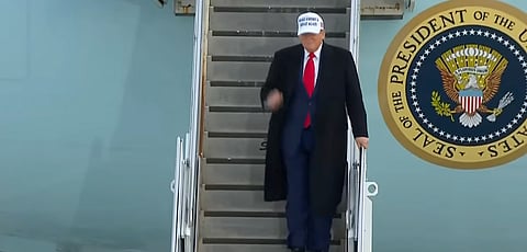 Donald Trumps arrives at YYC