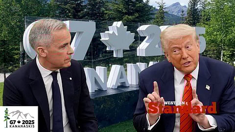 Mark Carney and Donald Trump, G7 2025