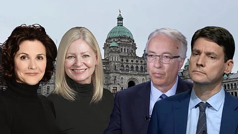 Dallas Brodie, Tara Armstrong, John Rustad, and David Eby