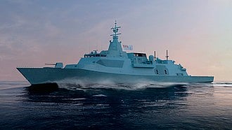 A rendering of the Royal Canadian Navy's 'River' class destroyers, promised for the 2030s
