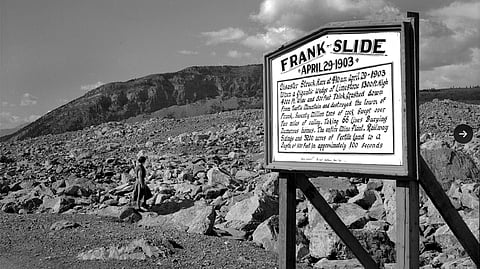 Frank slide sign, Alberta