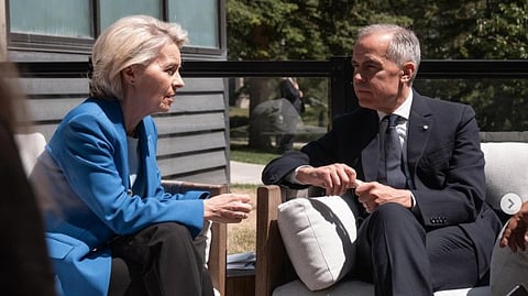 EU President Ursula von der Leyen, Prime Minister Mark Carney