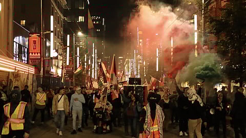 Protestors on Granville St. 