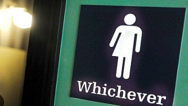 An all gender bathroom sign 