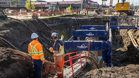 City of Calgary working on damaged section of the Bearspaw feeder main in northwest Calgary 