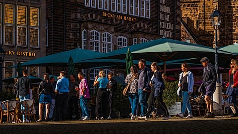 Germans walking on the street