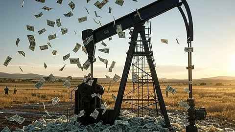 A rendering of an oil well