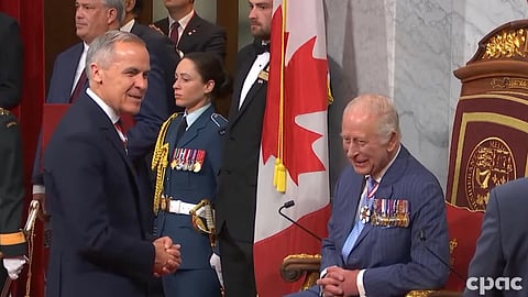 PM Mark Carney, King Charles in the Canadian Senate