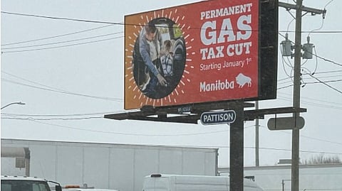 Manitoba under fire for $91,000 ad campaign calling gas tax hike a cut
