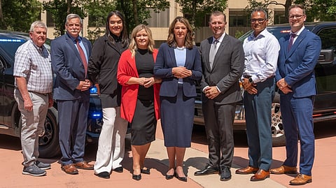 Police Chief Sat Parhar (second from right) 