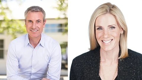 Tech CEO Andy Burton (left) and his mistress Kristin Cabot (right).