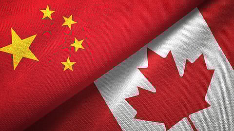 China and Canada Flags