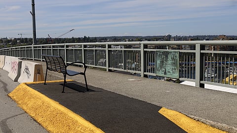 Bench on Granville Street Bridge in Vancouver