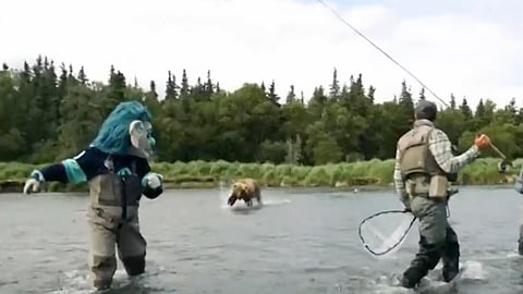 WATCH: Sea‑troll mascot nearly becomes bear bait in Alaskan promotional shoot