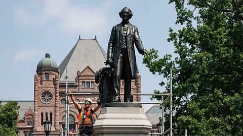 Restored statue of Sir John A. Macdonald, Queen’s Park, Toronto
