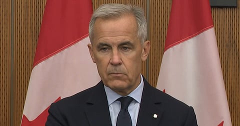 Carney addresses reporters on Parliament hill