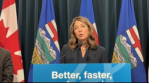 Premier Daniel Smith at a Press Conference for the new digital health care card.