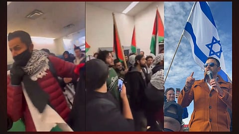 Former spokesman for the State of Israel Eylon Levy vs. Hamas supporters at University of Calgary 